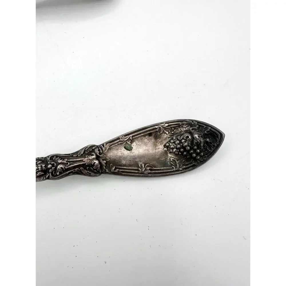 1881 Rogers A1 Silver Plate La Vigne Grapes Soup Gravy Ladle & Meat Fork 8.25”